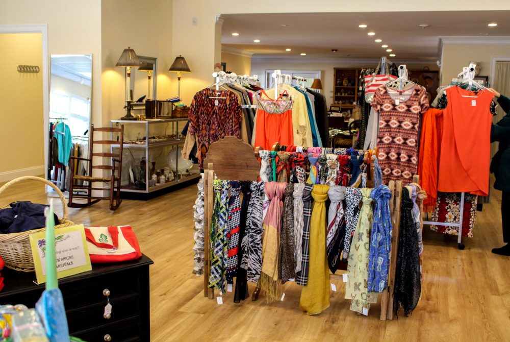 Interior of Second Glance Thrift Shop, high end used clothing