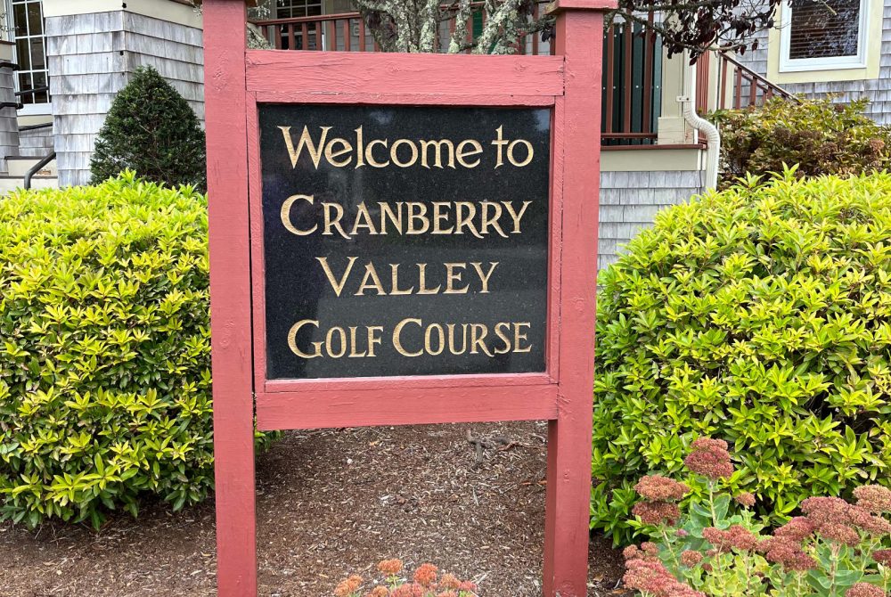 Welcome sign for Cranberry Valley Golf Course